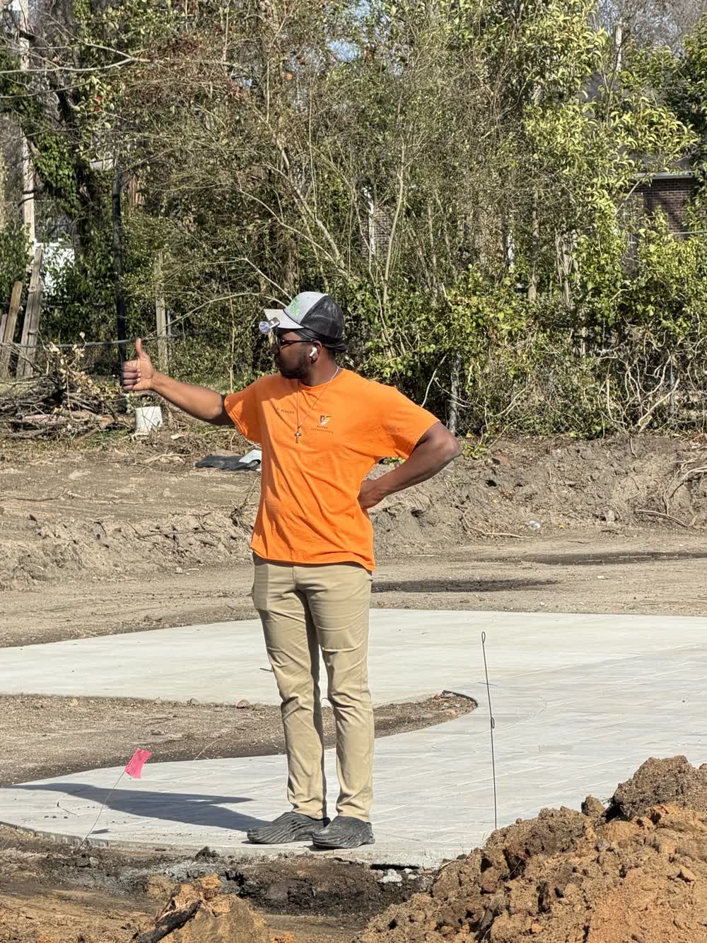 Massey Landscaping on site directing a project