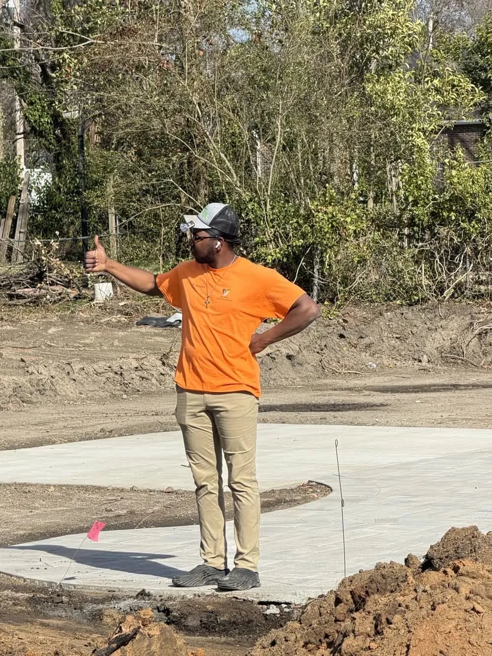 Massey Landscaping on site directing a project