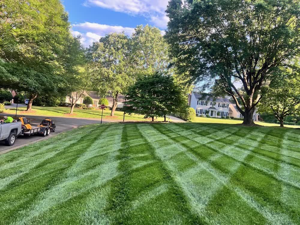 Crosshatch striped lawn