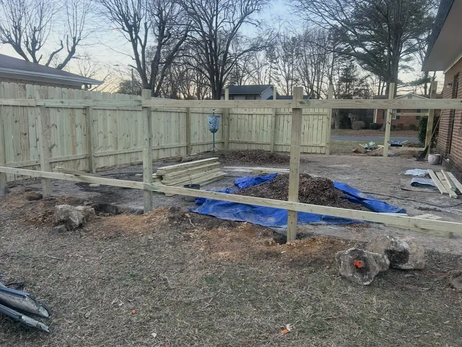 Fence posts set and strung