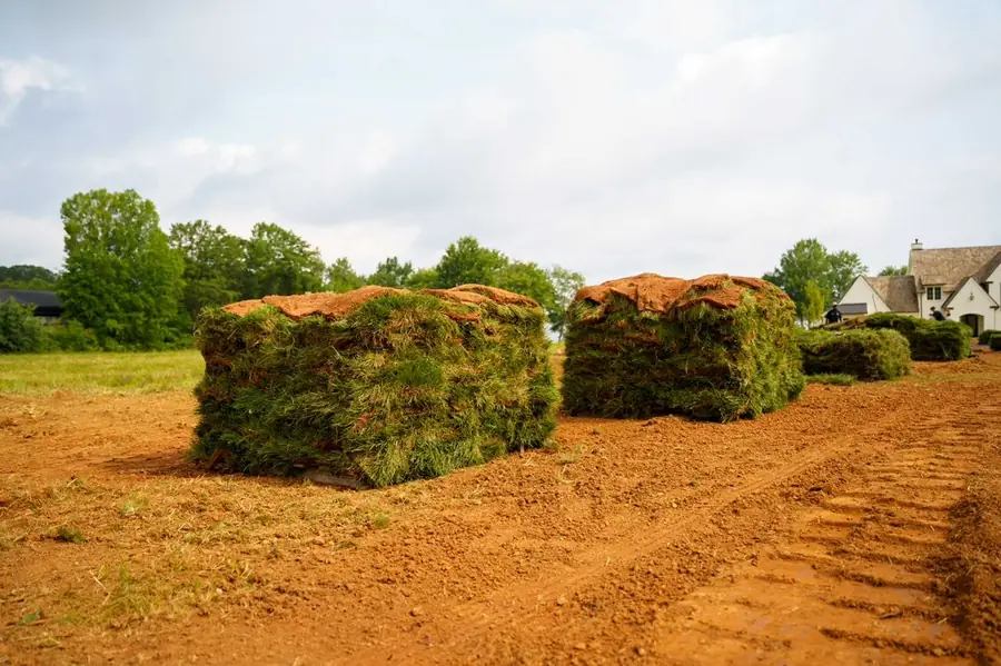 Sod pallets on a graded lot
